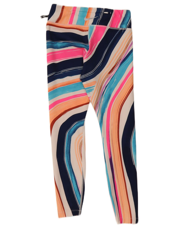 Leggings Dri Fit Nike pentru femei UK 8, poliester cu dungi multicolore mici