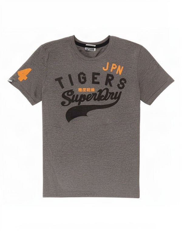 Tricou grafic pentru bărbați Superdry Top XL, bumbac cu pete gri