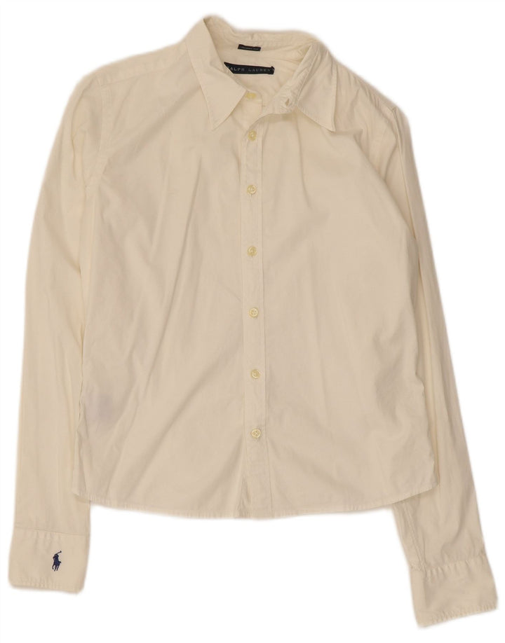Cămașă skinny pentru femei Ralph Lauren US 8 Medium Off White