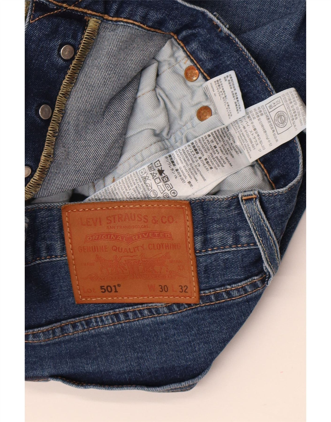 Blugi drepti pentru bărbați LEVI'S 501 W30 L32 Bumbac albastru