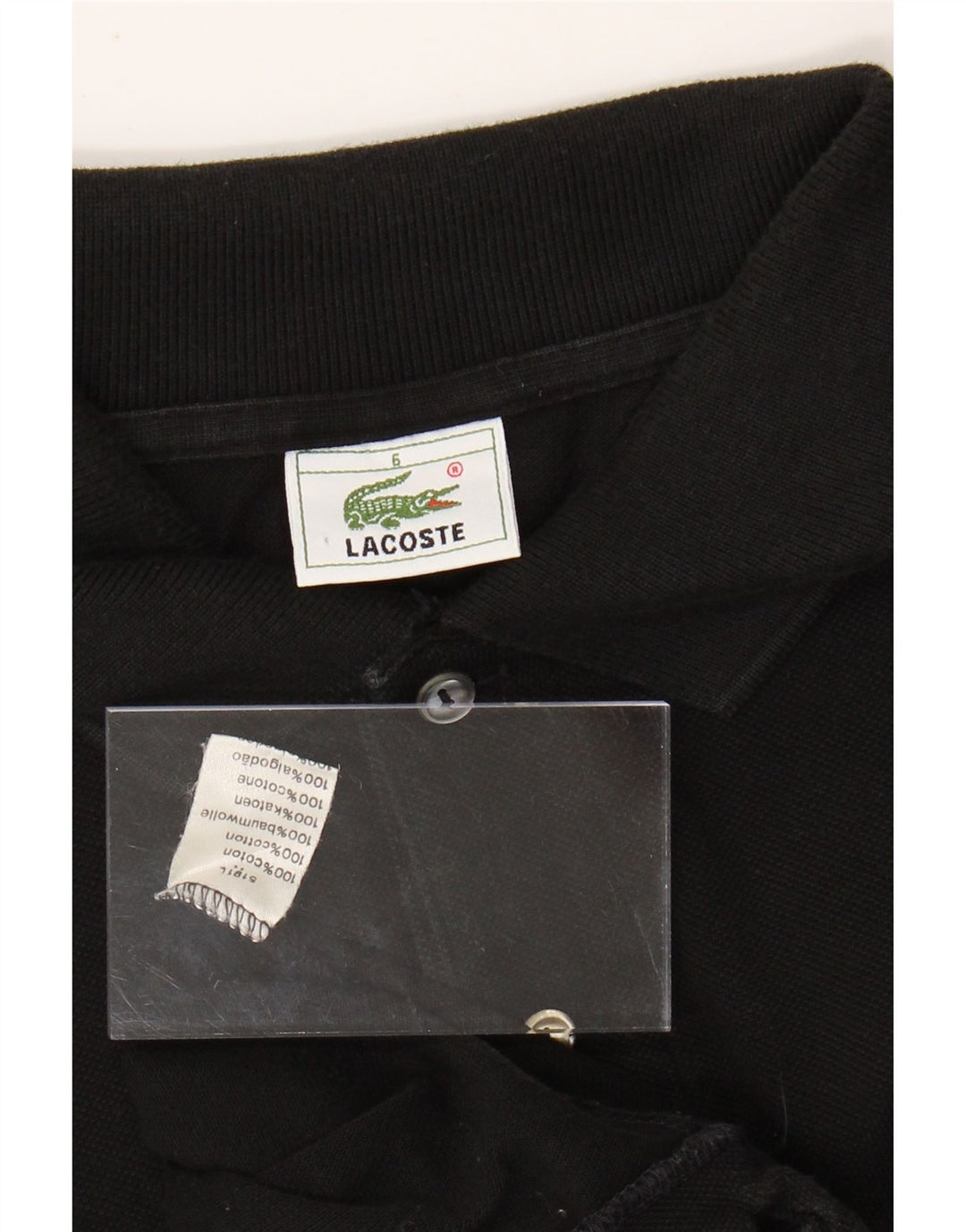 Tricou polo pentru bărbați LACOSTE Mărimea 6 XL bumbac negru