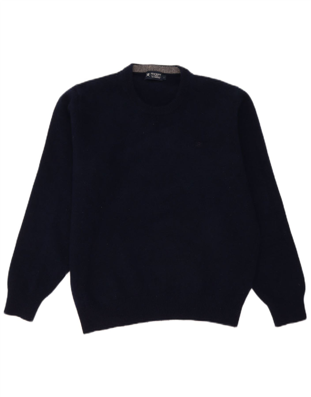 Pulover Hackett pentru femei cu decolteu rotund Marea Britanie 16 Lână de miel bleumarin mare