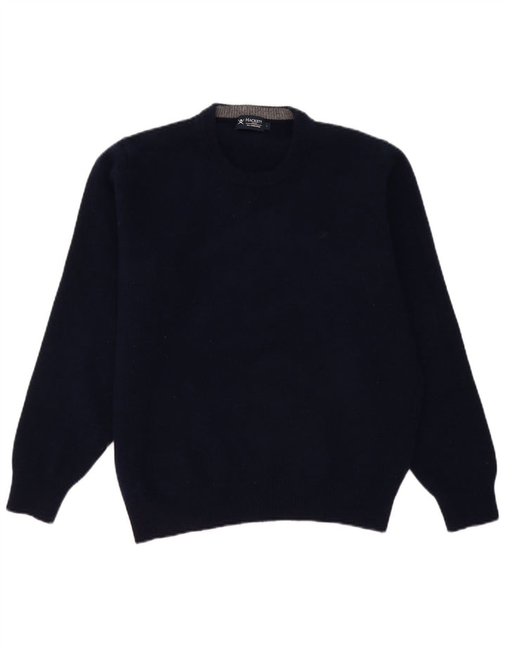 Pulover Hackett pentru femei cu decolteu rotund Marea Britanie 16 Lână de miel bleumarin mare
