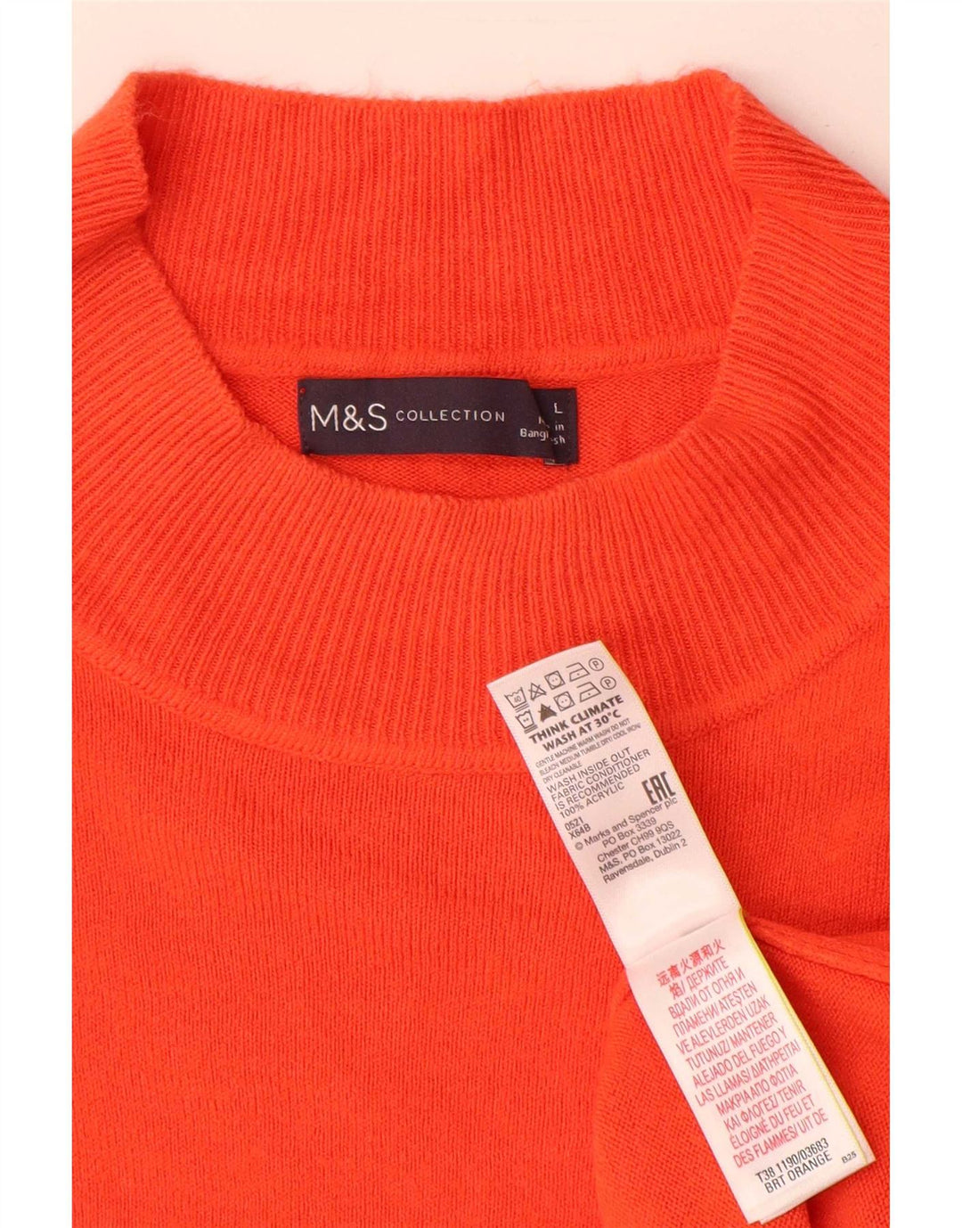 Pulover cu gât țestoasă pentru femei Marks & Spencer UK 16 mare portocaliu