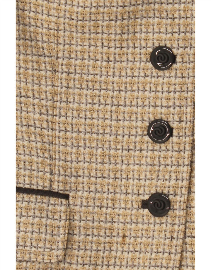 Jachetă pentru femei Barbara Kessels cu 4 nasturi EU 38 Lână cu carouri, bej mediu