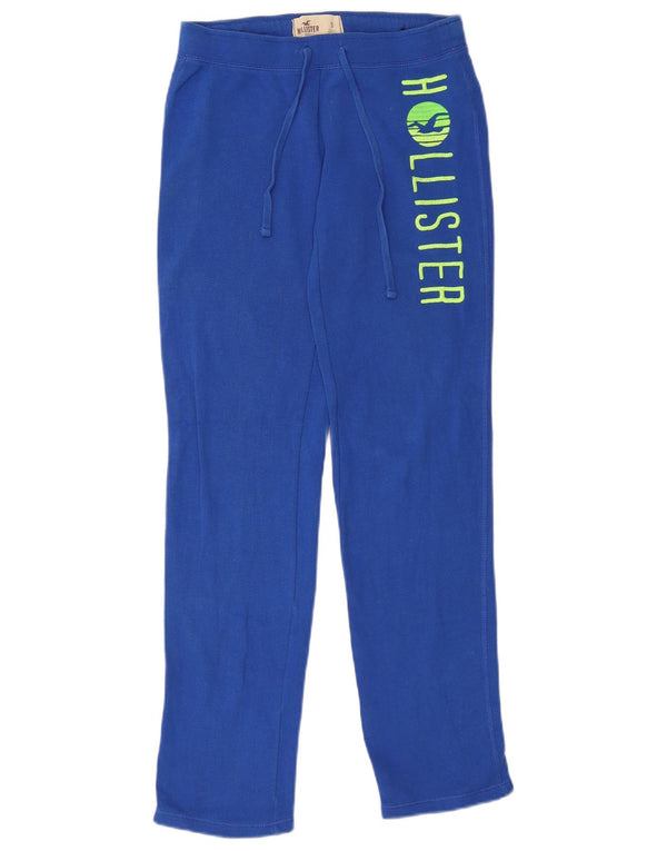 Pantaloni de trening Hollister pentru damă cu grafică UK 10 Small Blue Bumbac