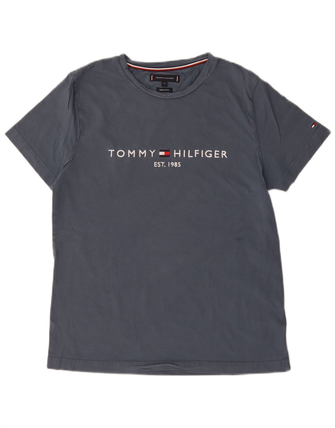 Tricou grafic Tommy Hilfiger pentru bărbați Top din bumbac gri mediu