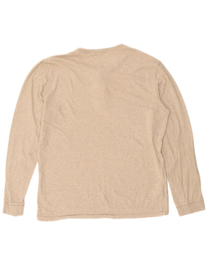 Eddie Bauer Top pentru bărbați cu mânecă lungă din bumbac cu pete bej mic