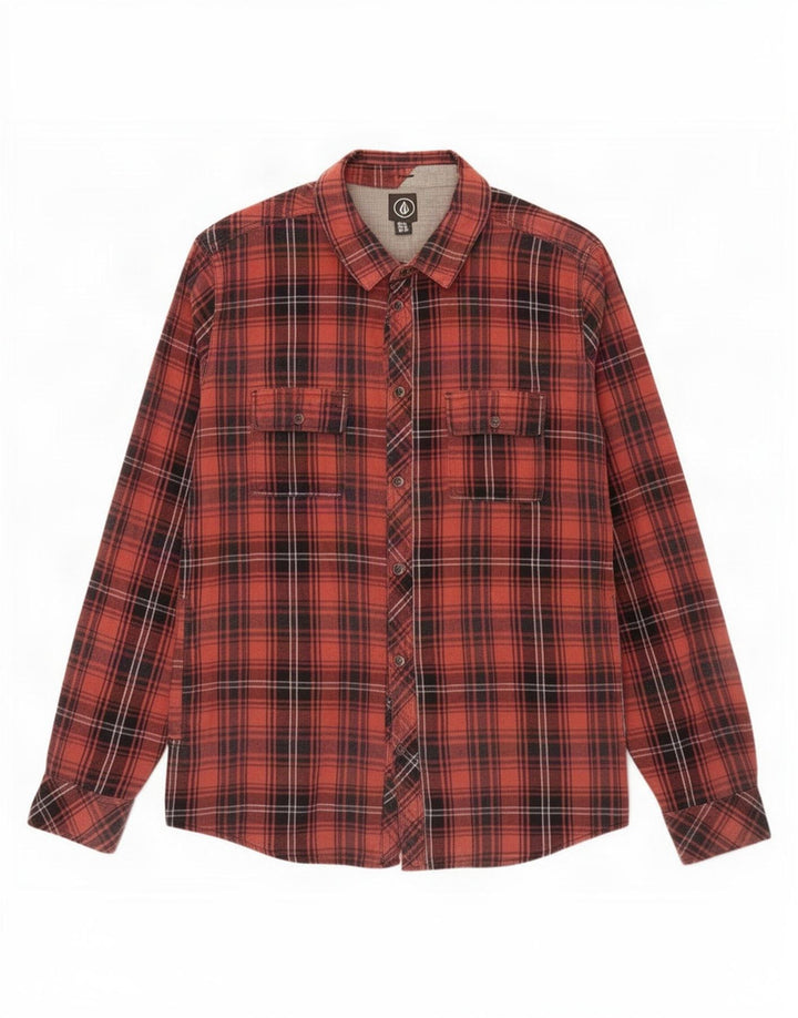 Cămașă de flanel pentru bărbați Volcom XL Orange Check