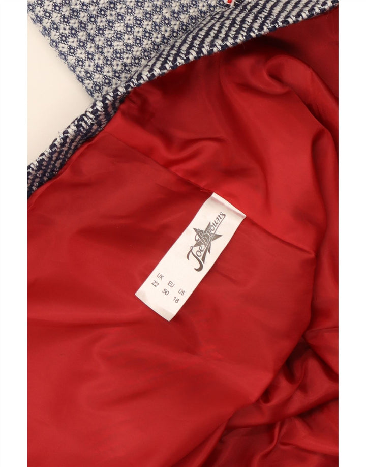 JOE BROWNS Sacou blazer pentru femei cu 4 nasturi UK 22 3XL bleumarin Check
