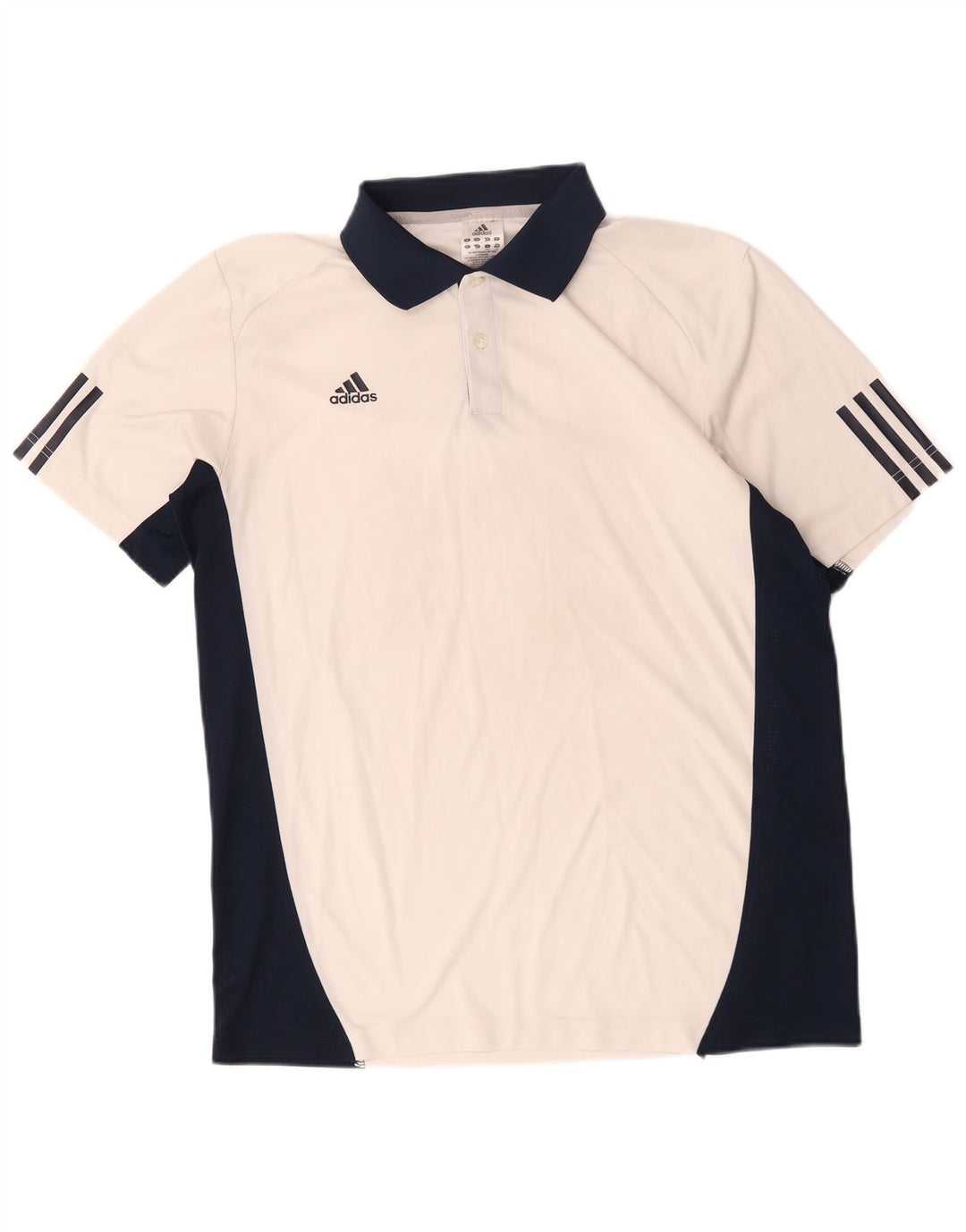 Tricou polo Adidas Climacool pentru bărbați, mare, alb, din bumbac color bloc