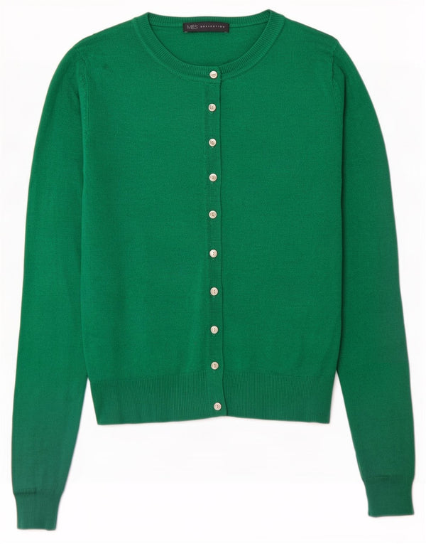 Marks & Spencer Pulover Crop Cardigan pentru femei UK 8 Small Green Viscose