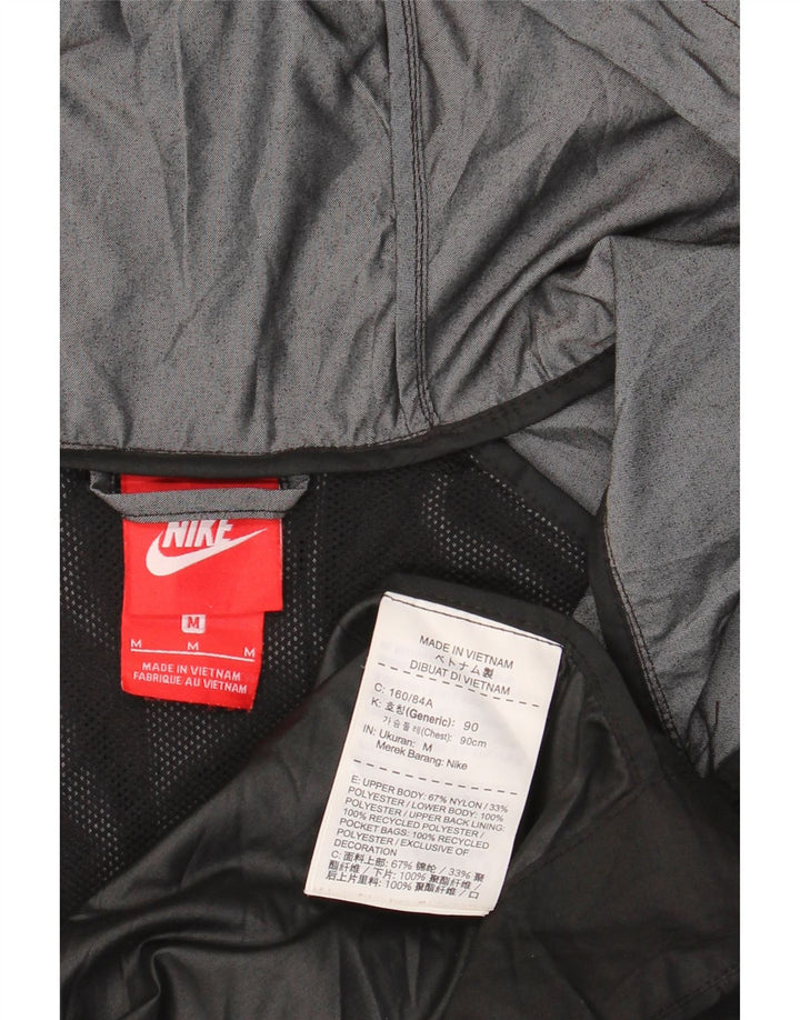 Jachetă de ploaie cu glugă pentru bărbați Nike UK 38, gri mediu, nailon color bloc