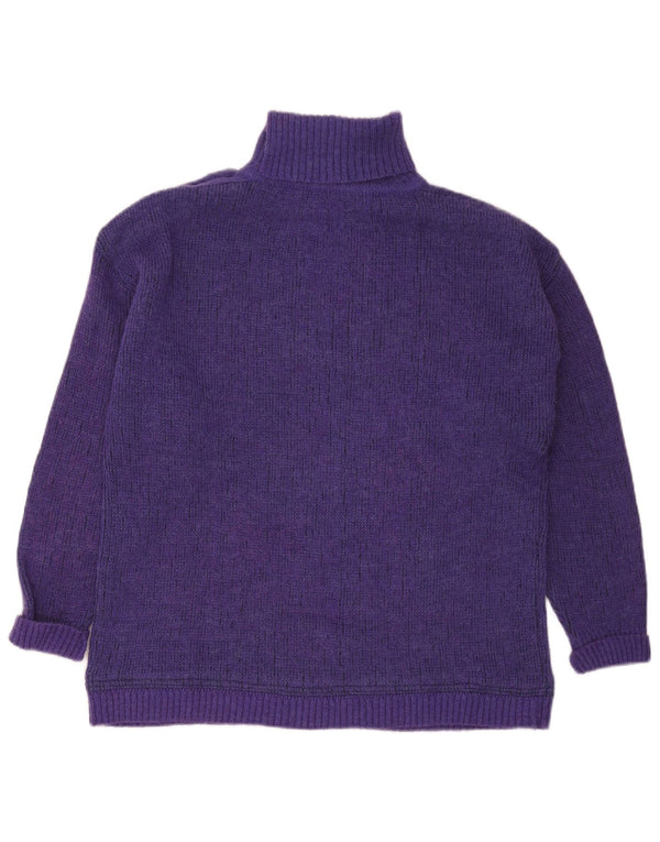 Maurice Abot Pulover cu gât rulat pentru femei UK 16 mare violet geometric