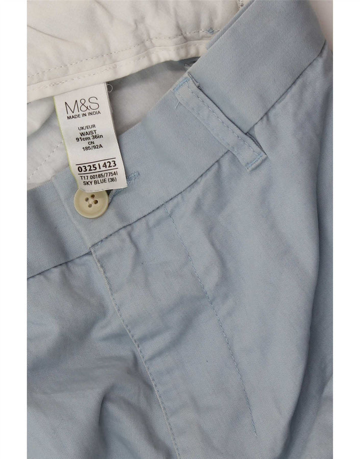 Pantaloni scurți chino pentru bărbați Marks & Spencer W36, mare, albastru, bumbac