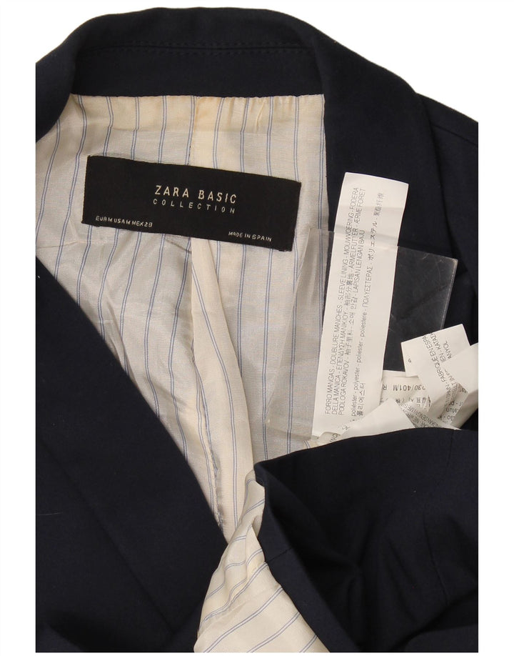 Sacou blazer pentru femei Zara cu 1 nasture UK 12 Poliester mediu bleumarin