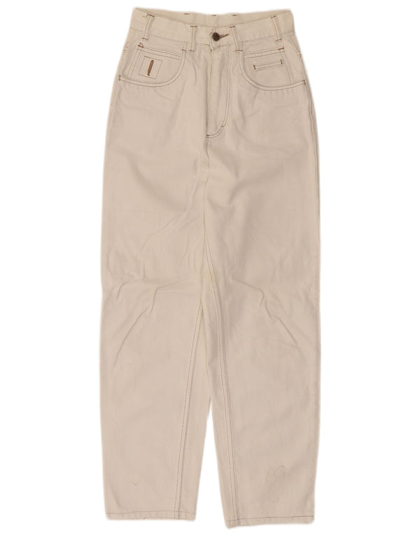 Blugi conici vintage pentru femei cu talie înaltă W27 L34 alb