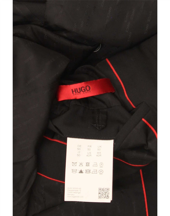Blazer pentru bărbați Hugo Boss cu 2 nasturi EU 50 Lână mare neagră