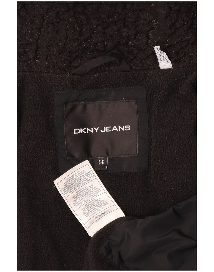 Dkny Boys Jachetă căptușită cu glugă grafică 5-6 ani poliester negru
