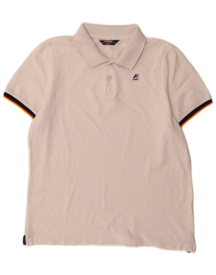 Tricou polo pentru bărbați K-Way, alb mediu