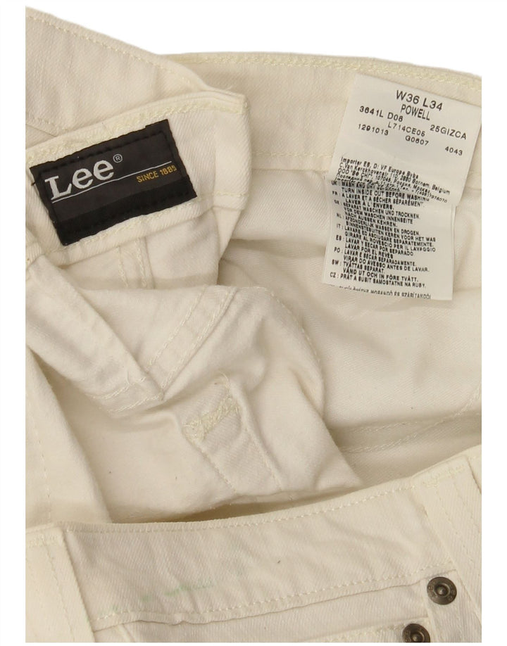 Blugi Lee Powell pentru femei W36 L33, bumbac alb