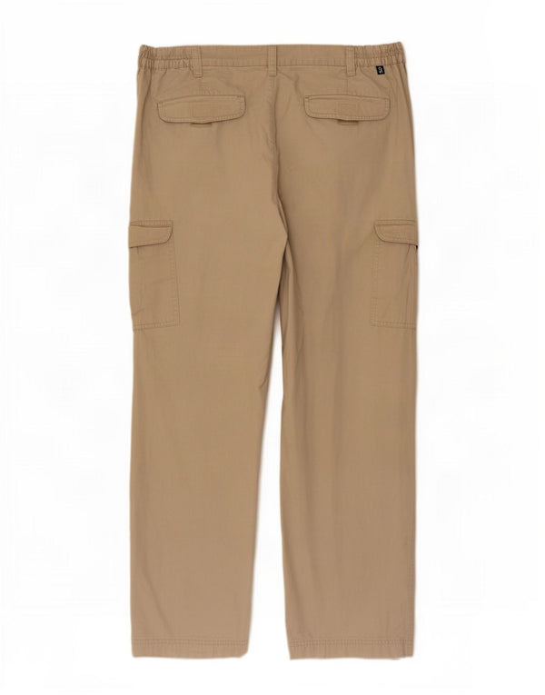 Farah Pantaloni Cargo Drepți L34 L31 Bej Bumbac