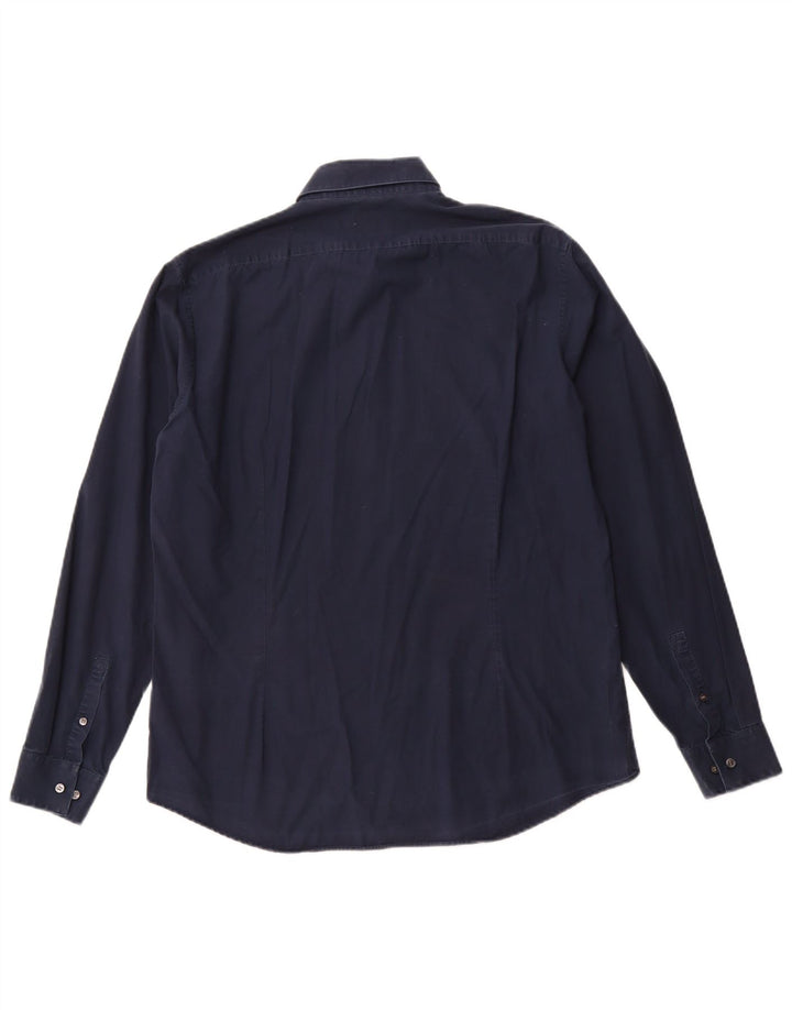 Cămașă pentru bărbați CALVIN KLEIN Slim Fit Mărimea 16 1/2 mare, bumbac bleumarin