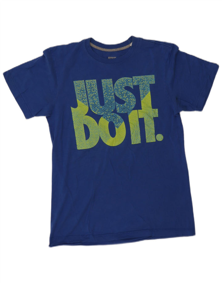 Tricou grafic pentru bărbați Nike Regular Fit Top mic, albastru, bumbac