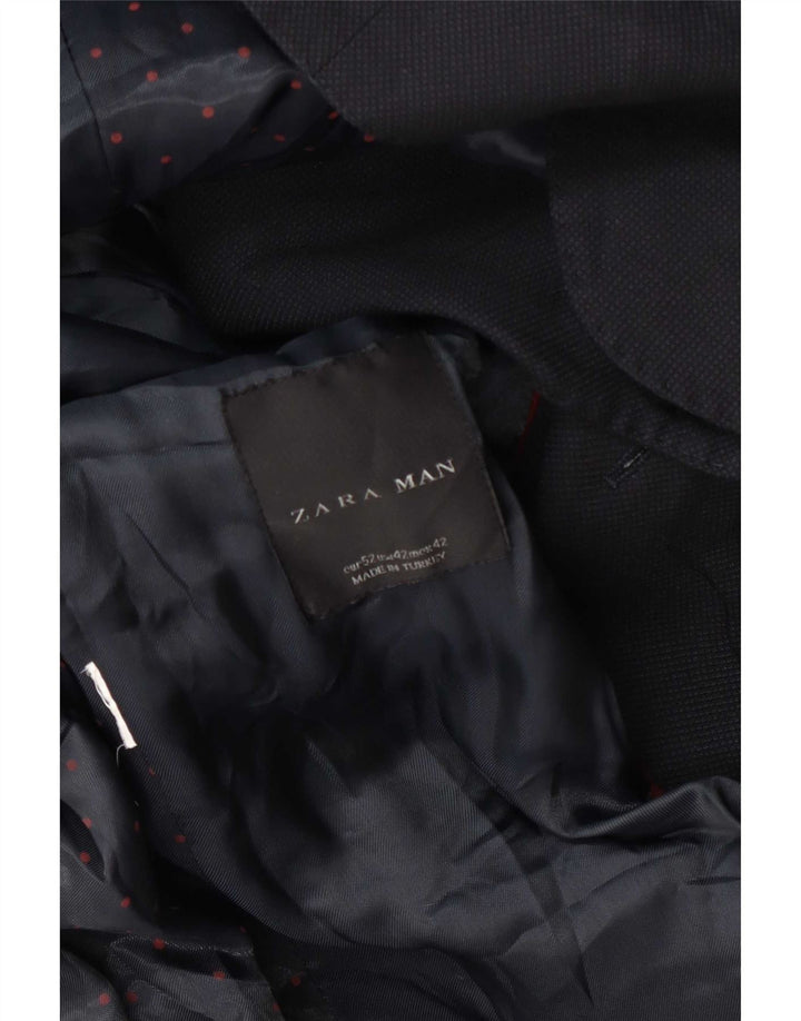 Blazer pentru bărbați Zara cu 2 nasturi EU 52 Mare Bleumarin