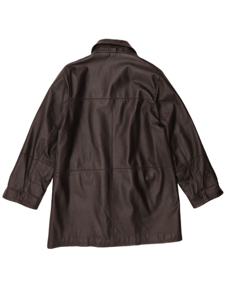 Palton din piele vintage pentru femei IT 50 XL din piele maro