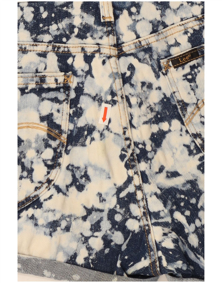 Pantaloni caldi din denim pentru femei Lee W28, bumbac cu vopsea cravată, albastru marin mediu