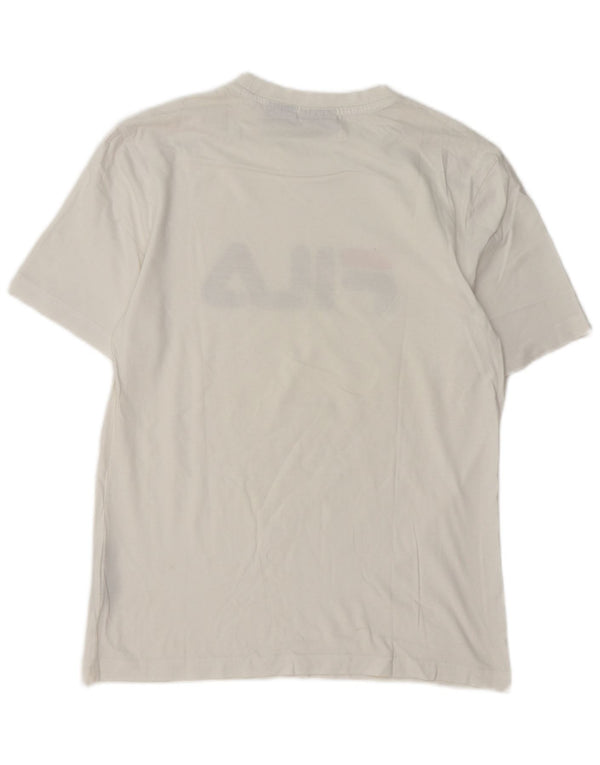 Tricou grafic Fila pentru bărbați Top mic Bumbac alb