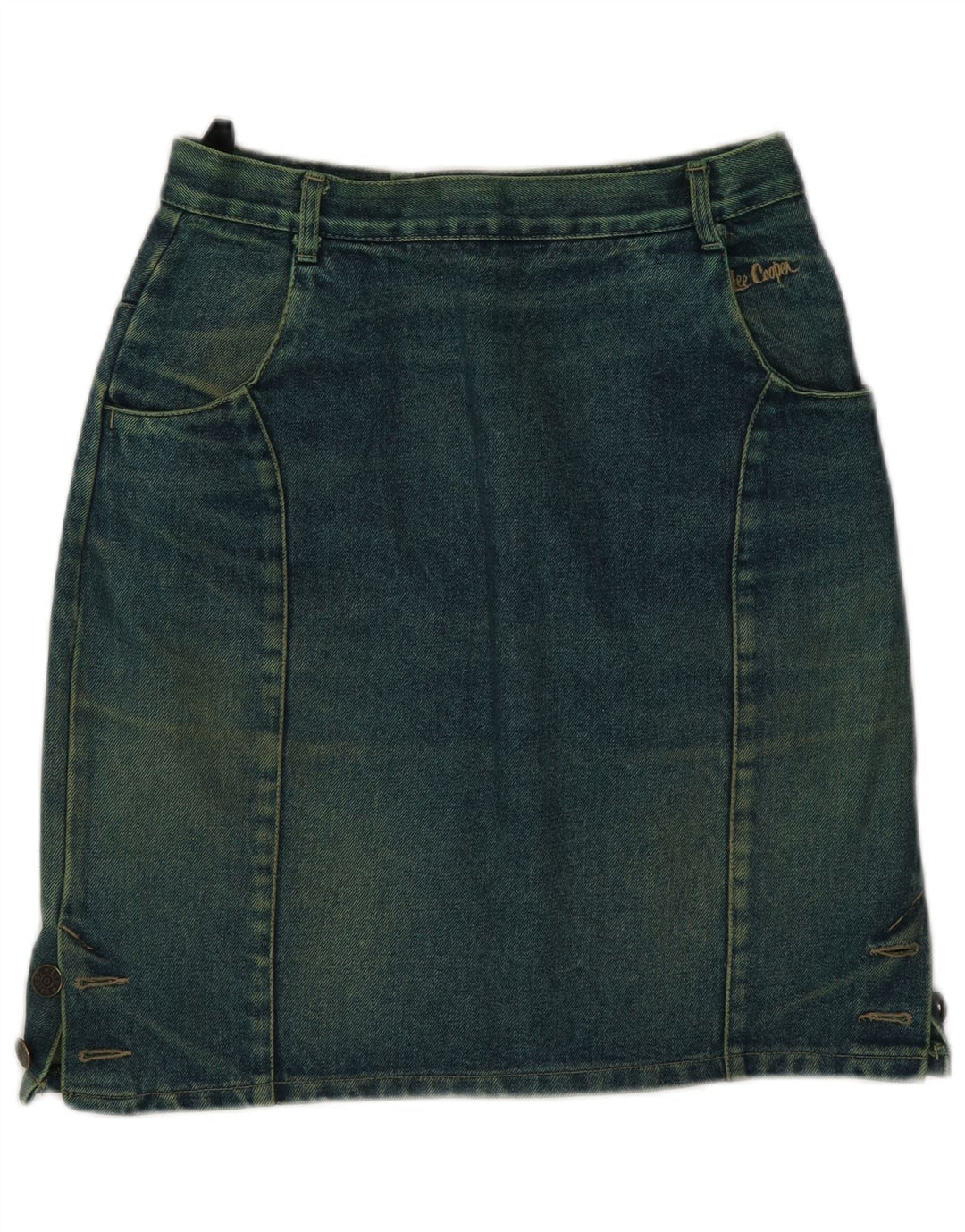Fusta de blugi pentru femei Lee Cooper IT 42 Medium W26 Bumbac verde