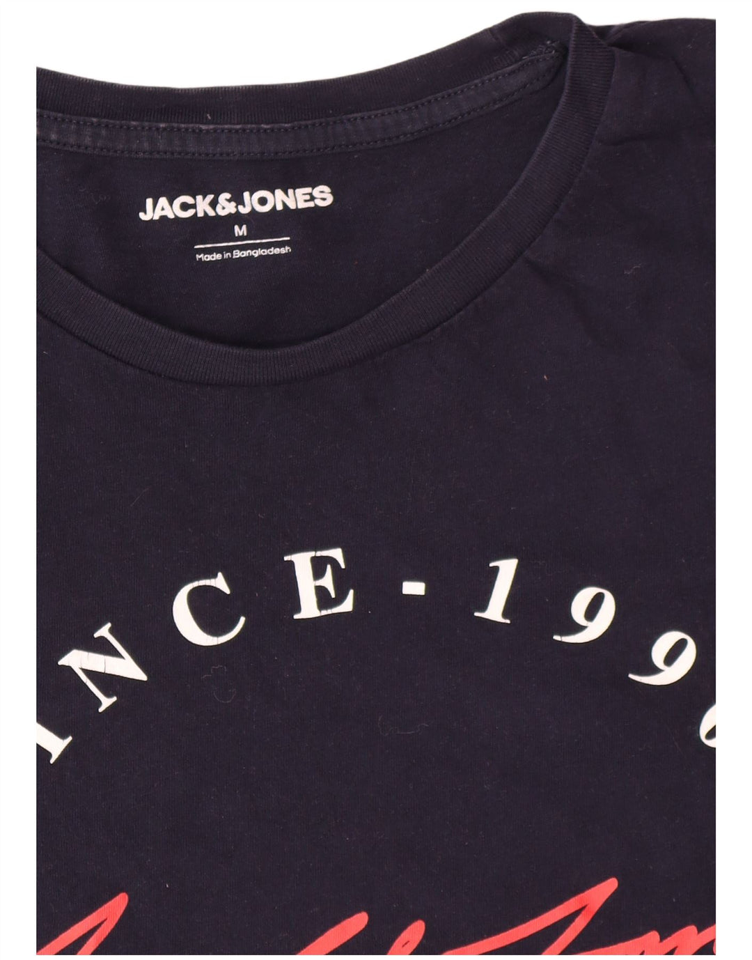 Tricou cu grafic Jack & Jones pentru bărbați Top mediu din bumbac bleumarin