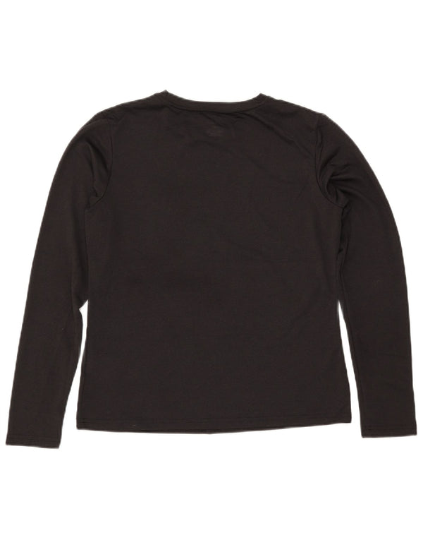 Top cu mânecă lungă NIKE Dri Fit pentru femei US 8/10 Poliester mediu negru