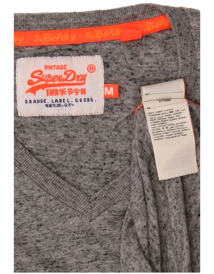 SUPERDRY Tricou Bărbați Top Medium Gri Pete Bumbac