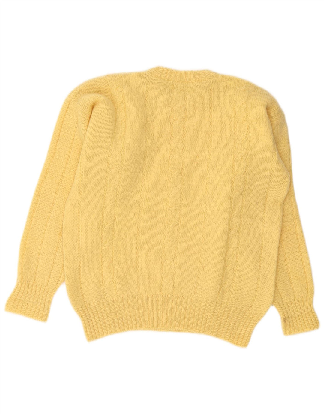 Pulover vintage pentru bărbați cu gâtul turnat, galben mediu