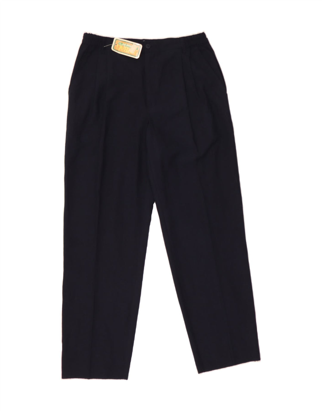VINTAGE Womens Pegged Chino Trousers W32 L29 Navy Blue Polyester Vintage Vintage and Second-Hand Vintage from Messina Hembry 