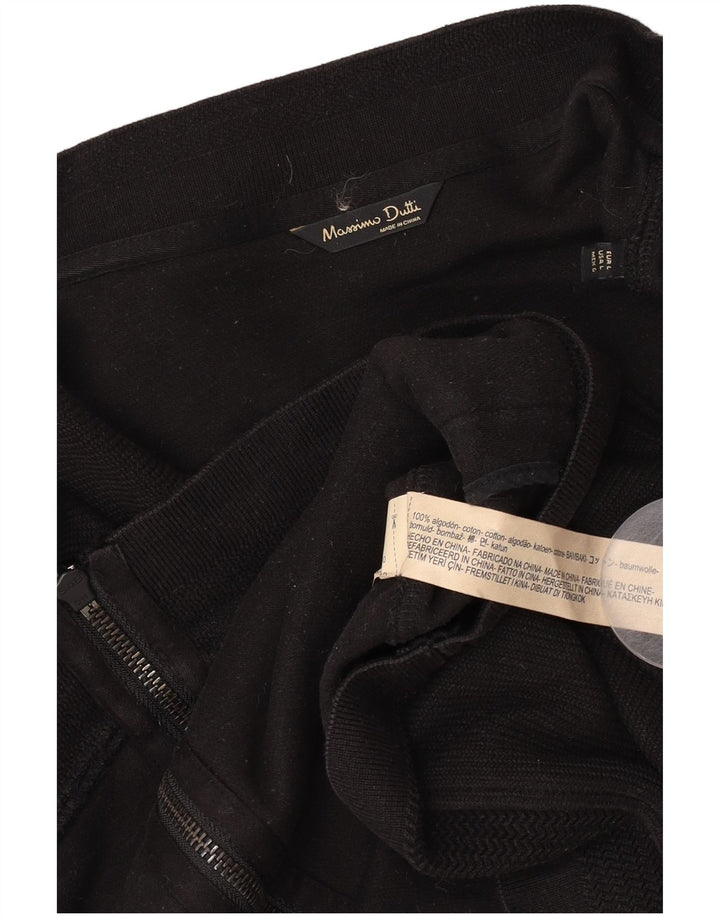Pulover cardigan Massimo Dutti pentru bărbați, bumbac negru mare