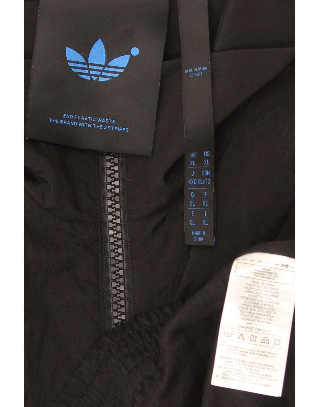 Jachetă de bombardier pentru bărbați Adidas UK 42 XL, neagră, poliamidă