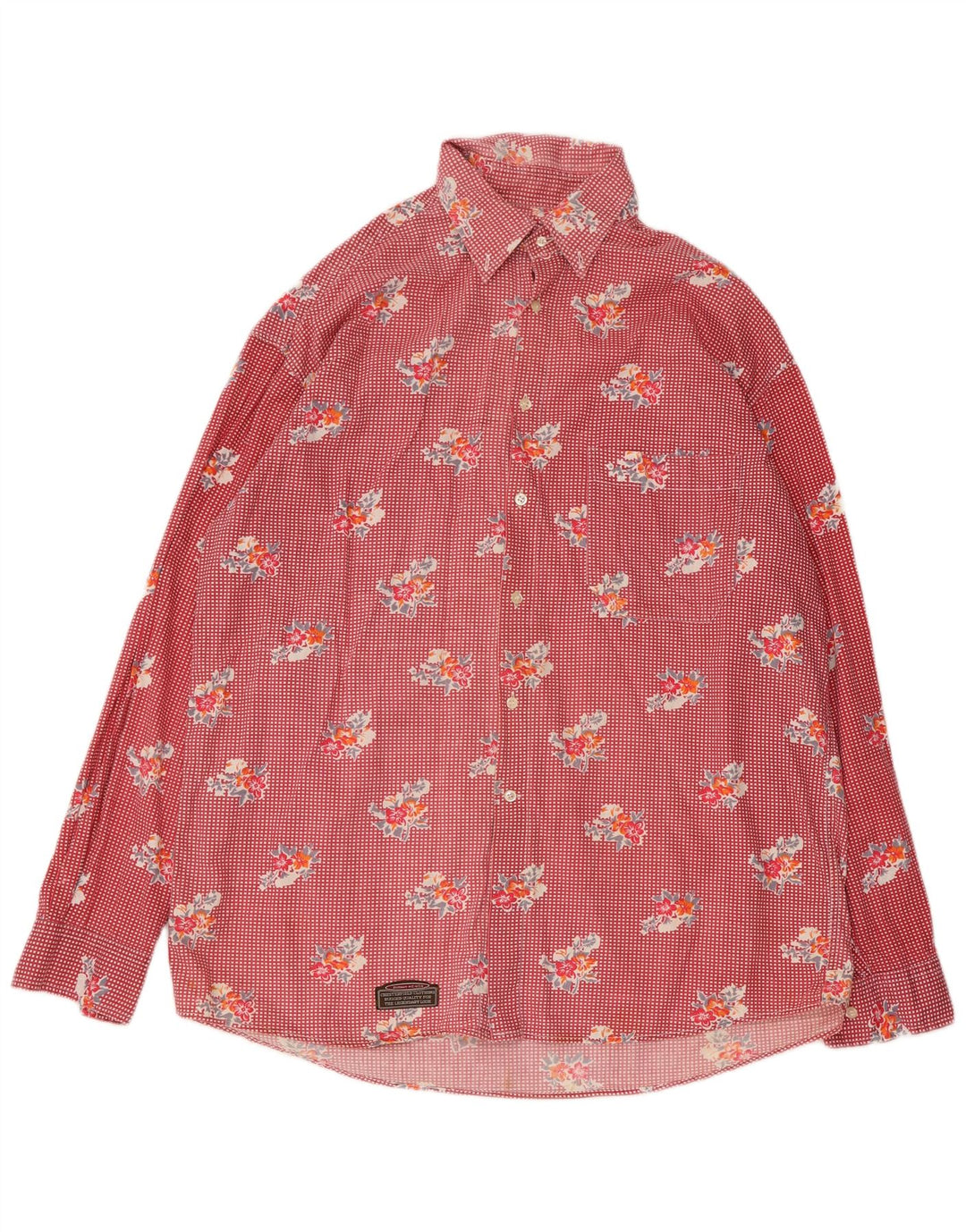 Cămașă pentru bărbați Chesterfield XL, bumbac floral roșu