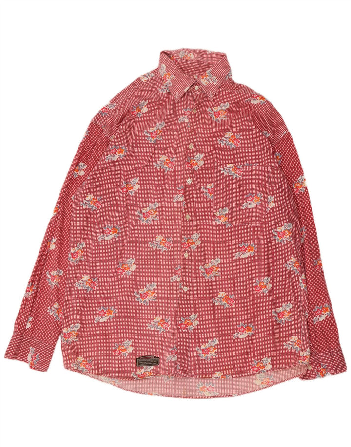 Cămașă pentru bărbați Chesterfield XL, bumbac floral roșu