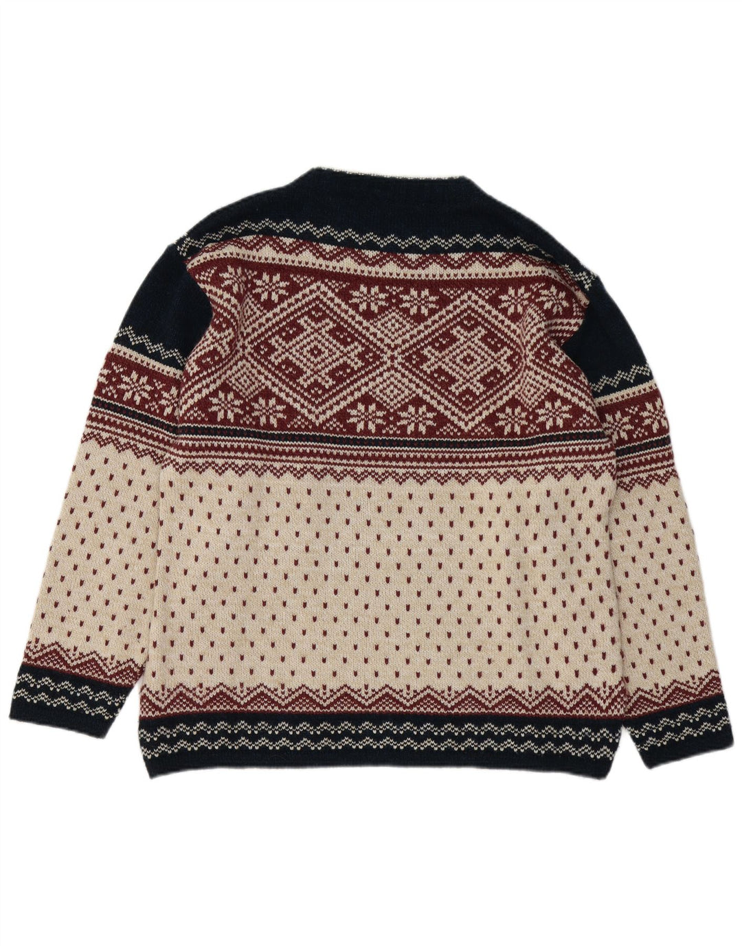 VINTAGE Pulover pentru bărbați cu gâtul turnat, mic, multicolor, Fair Isle