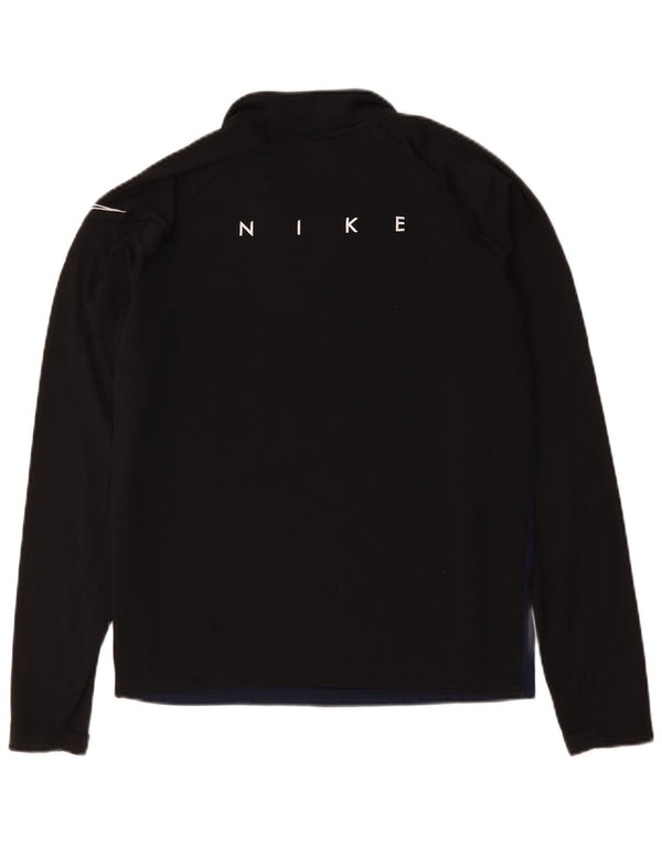 Nike Mens Dri Fit Zip Neck Sweatshirt Jumper Small Navy Blue Colourblock