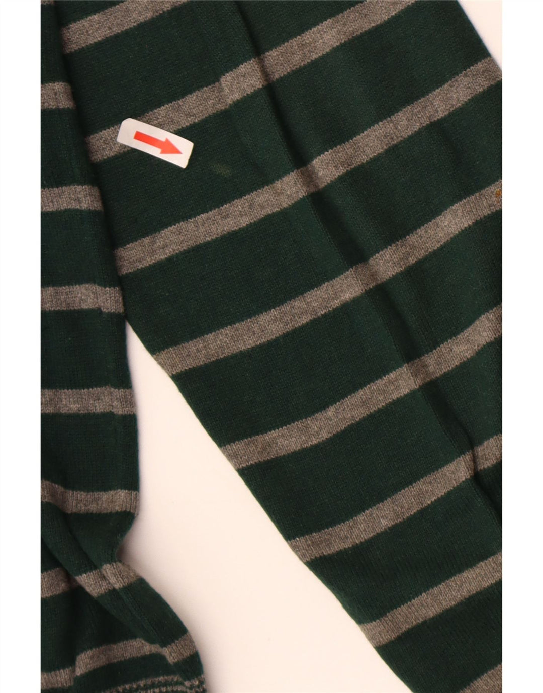 Pulover Massimo Dutti pentru bărbați, cu fermoar și gât, din bumbac cu dungi verzi mari