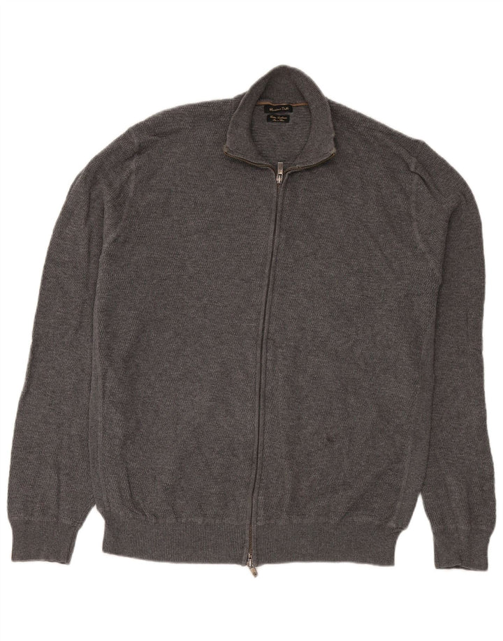 Pulover cardigan cu fermoar complet Massimo Dutti pentru bărbați XL gri