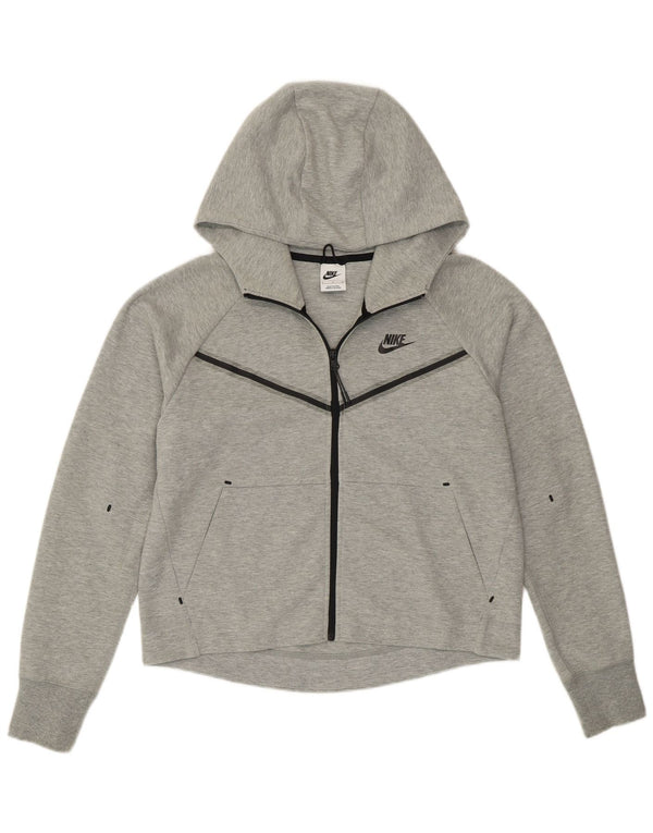 Pulover Nike pentru femei, supradimensionat, cu fermoar, UK 10, bumbac cu pete gri mici