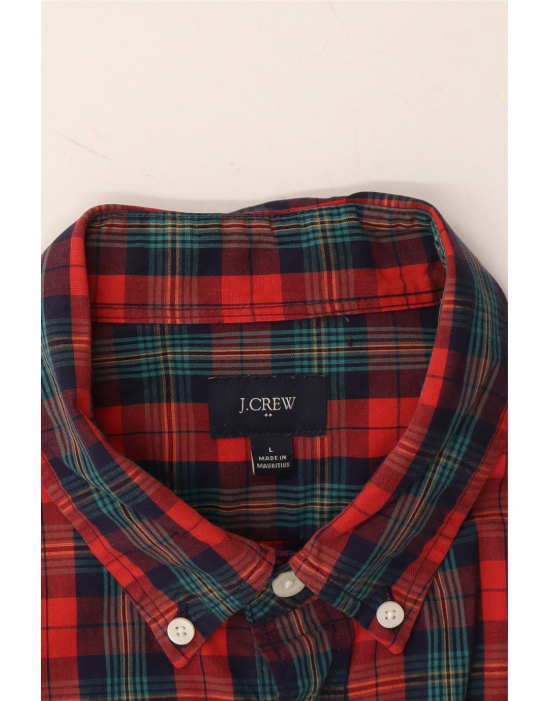 J. CREW Mens Shirt Large Red Check Cotton Vintage J. Crew and Second-Hand J. Crew from Messina Hembry 