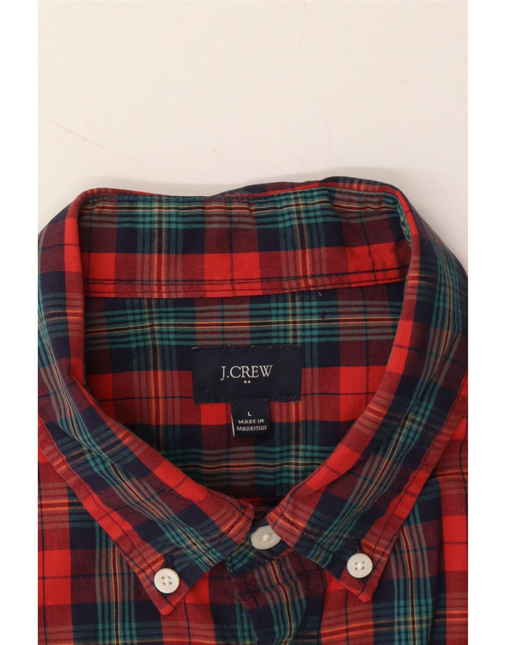 J. CREW Mens Shirt Large Red Check Cotton Vintage J. Crew and Second-Hand J. Crew from Messina Hembry 