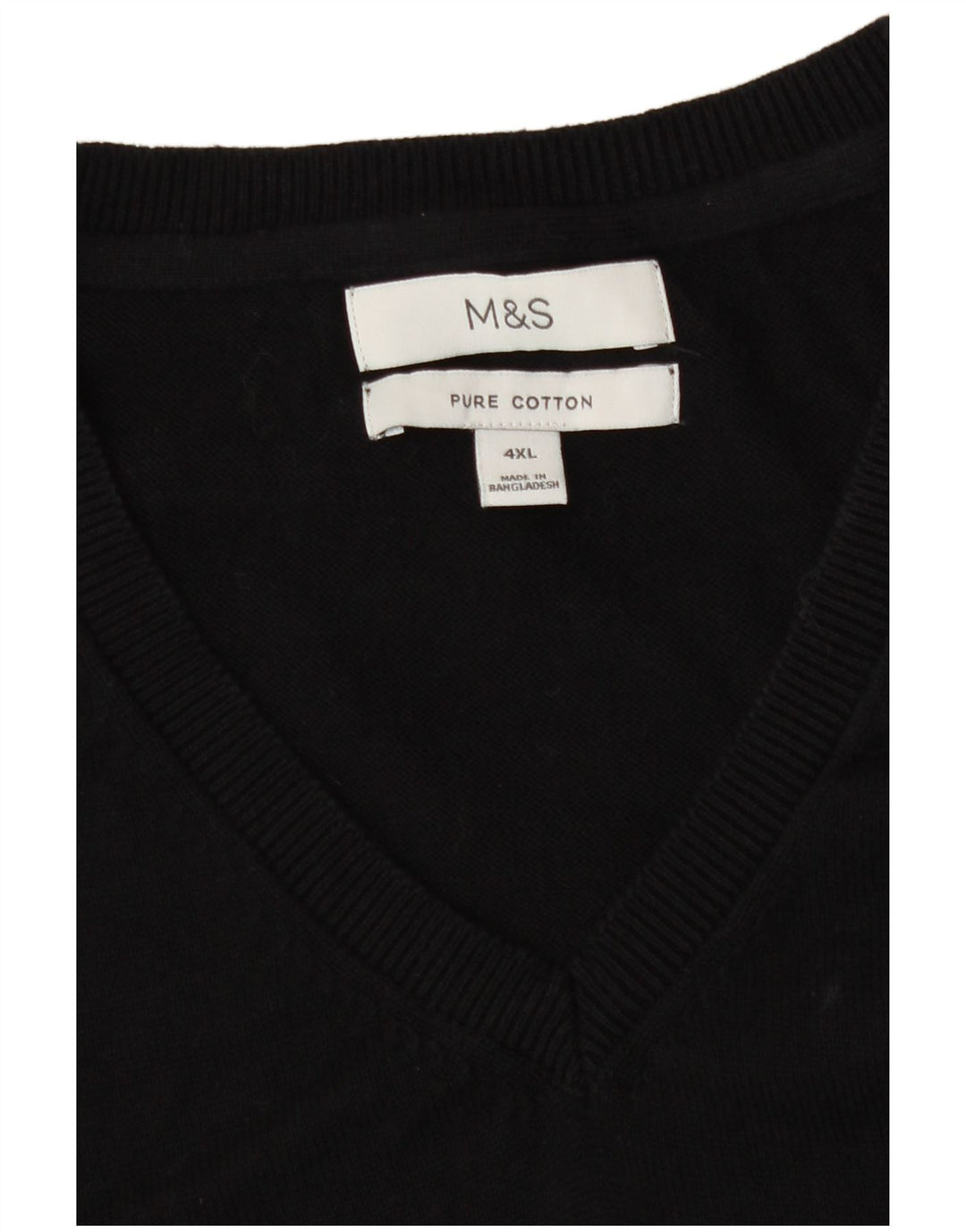 Marks & Spencer Mens Vest Tank Top 4XL Bumbac Negru